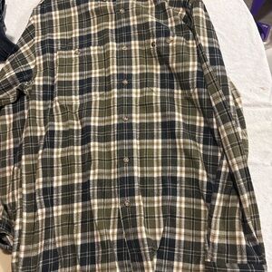 Carhartt Olive and Black Plaid Button Down Shirt